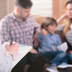 Photo of a family exploring help