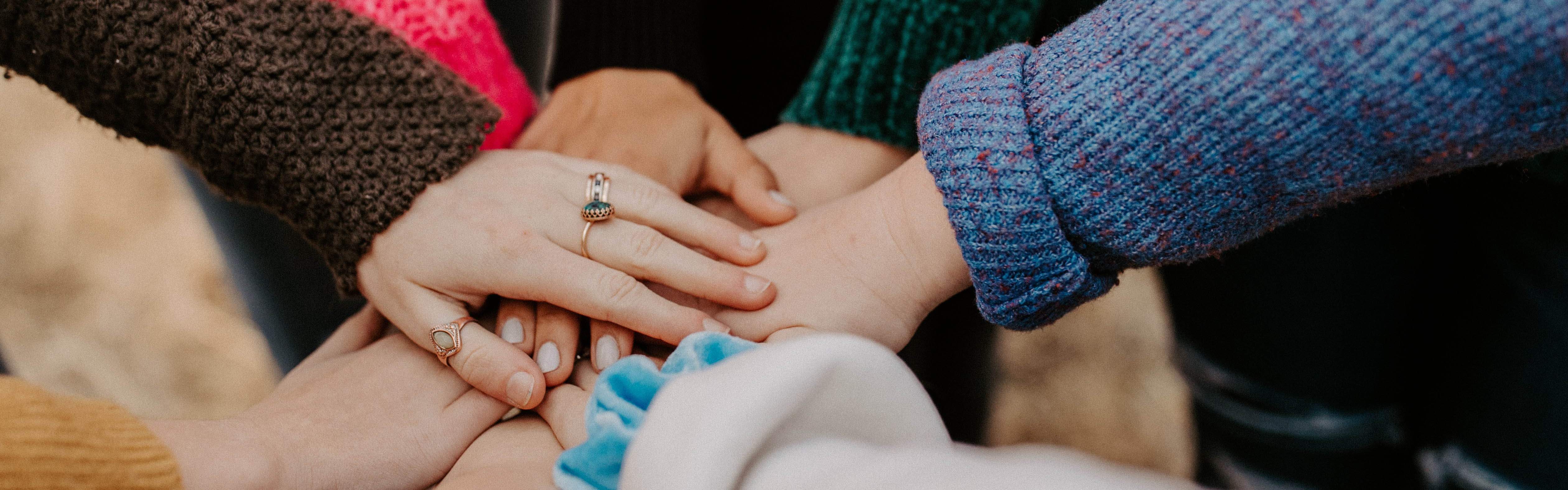 Stock image of hands together