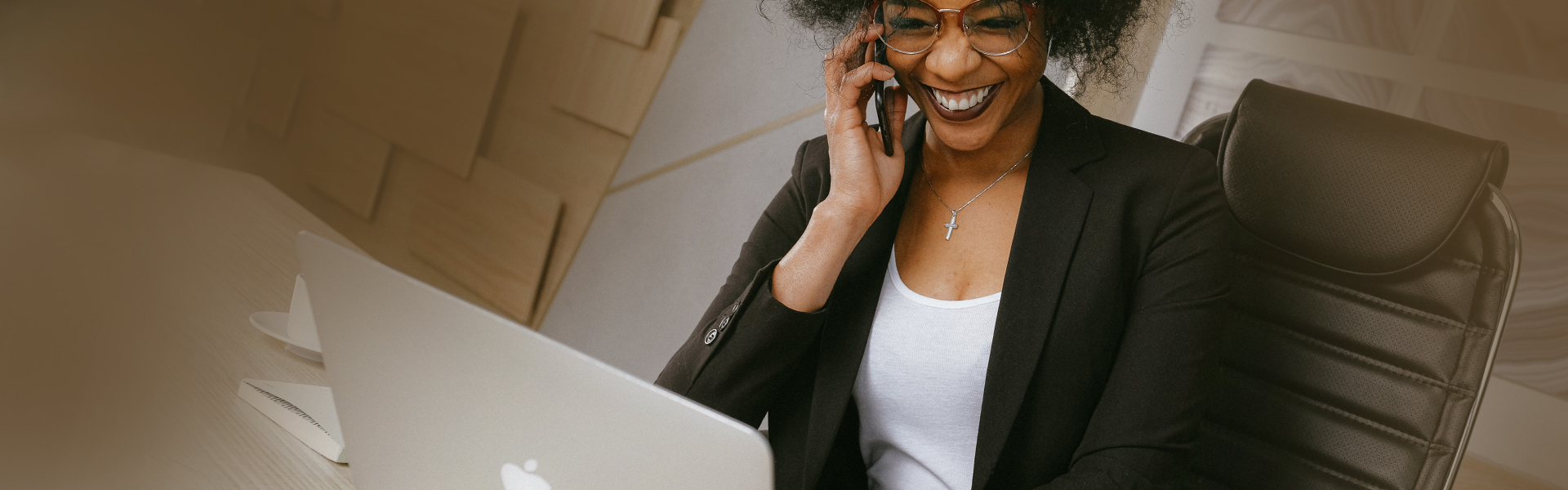 Stock photograph of a woman on the phone